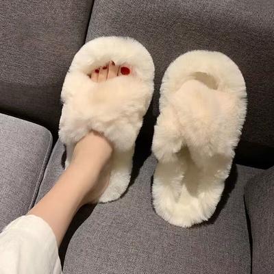 Lazy Pedal Thick-soled Fluffy Slippers, Fashionable and Comfortable Slippers for Outer Wear