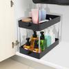 SPACEKEEPER Kitchen Storage, 2-Tier Storage Rack for Under-Sink Storage, Seasoning Storage, Kitchen Storage, Gap Storage, Large Capacity, 22cm Wide, S