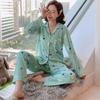 Cartoon high-end pajamas female cute cute jingle cat loose casual long-sleeved trousers women's loungewear set