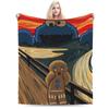 S-Sesame Street Elmo Cookie Wool Blanket Sesame Street Cartoon Comedy Funny Throw Blanket for Home 125*100cm Bedspreads