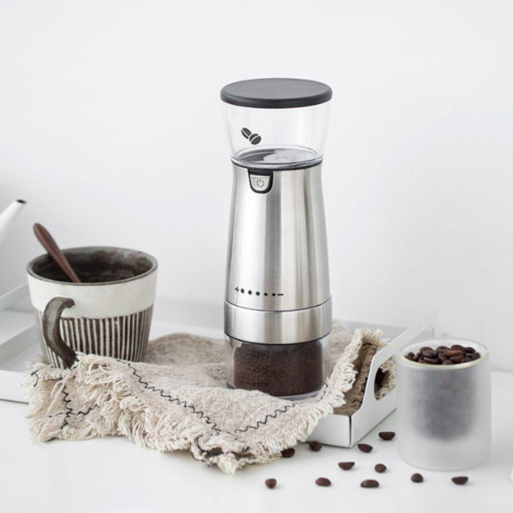 Automatic Portable Electric Coffee Grinder Adjustable Burr Coffee Bean Grinding Machine Home