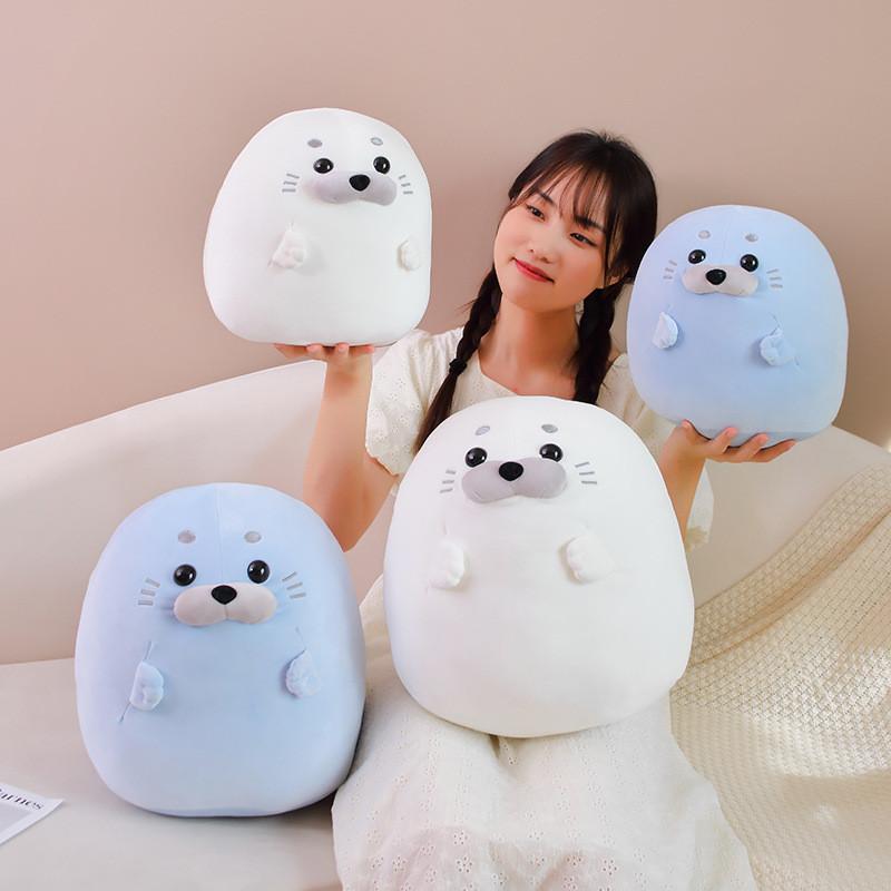 Plush Round Seal Toy Animal Stuffed Doll Cartoon Bedroom Decoration Gift Kids