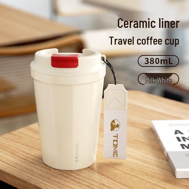TOMIC 380mL Ceramic Lined Insulated Coffee Mug