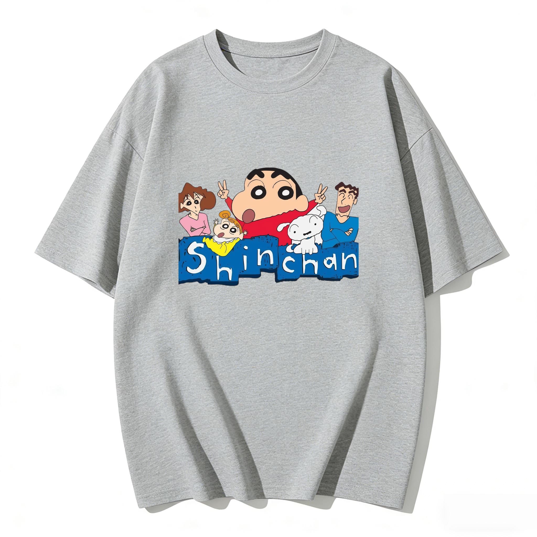

Crayon Shinchan Cute Cartoon T Shirt Couple Clothes Family Matching Tee Summer Casual Short Sleeve Cotton Top Fashion Streetwear S