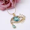 Accessoires Exagérés Oeil Magique Larmes de Cristal Chaîne de Pull Collier & Pendentifs pour Femme Collier Long