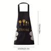 Waterproof Oil Proof Breathable Kitchen Apron with Pocket Unisex Adjustable Cooking Print Design Smock for Men Women Apron 1PC