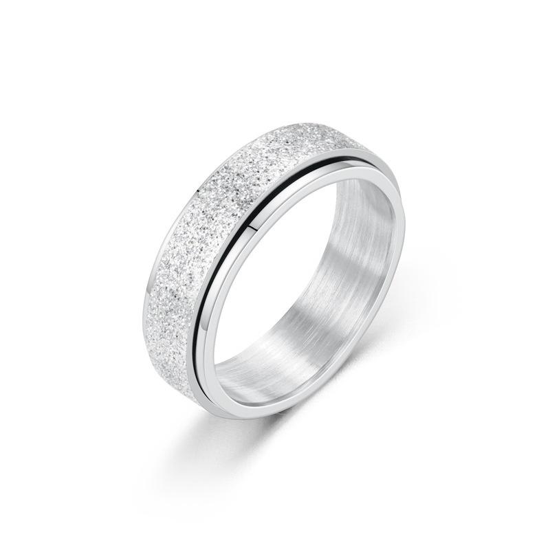 Star & Moon Titanium Steel Rotating Anti-Anxiety Couple Ring
