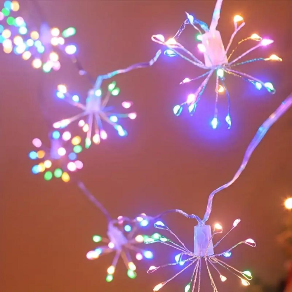 USB LED Firework String Lights with Remote - Colorful Fairy Lights for Party & Festival Decoration