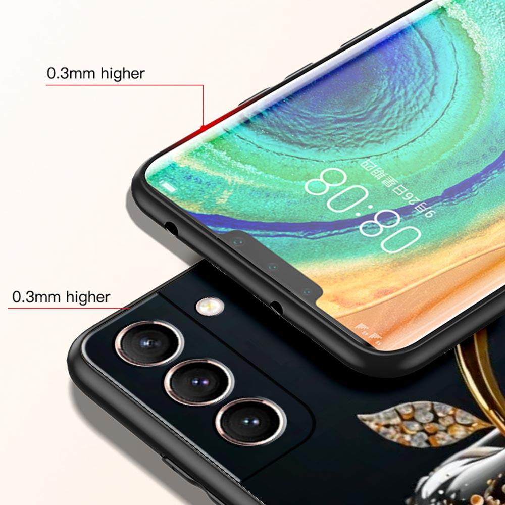 Happy Black Apple Phone Case Cover for Samsung Galaxy S26 S25 S24 S23 S22 S20 S21 FE Ultra S25 Edge Plus 5G Soft TPU Shell Capas