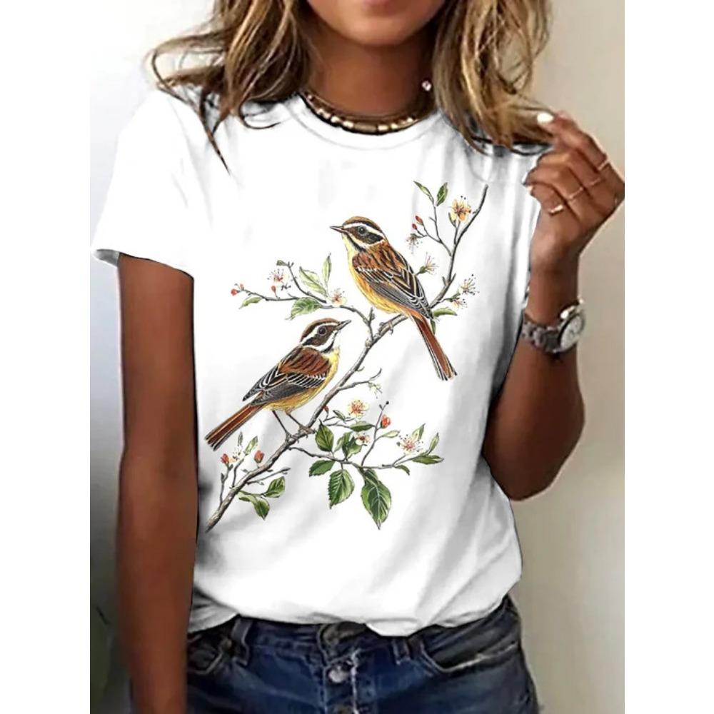 Retro Ethnic Floral T-shirt 3D Printed Women's Round Neck Short Sleeved T-shirt Street Wear Harajuku T-shirt Women's Clothing