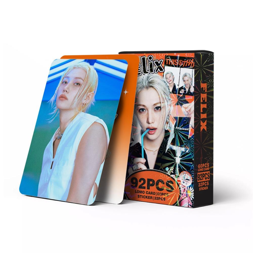 92PCS New Album Boy Group Lomo CardTHIS THAT Collected photos Peripheral Set Stickers Collection Fans Gifts