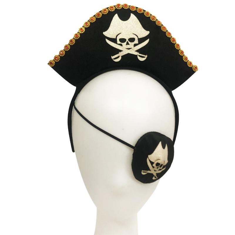 Girl Halloween Headbands Pirate Eyepatch Headwear Hairbands Fun Headwear
