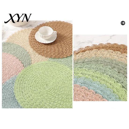 Flexible Silicone Dining Pads Round Insulated Placemat for Table, Heat Resistant Paper Place Mat, Waterproof Oil Proof Non Placemats Slip Coaster