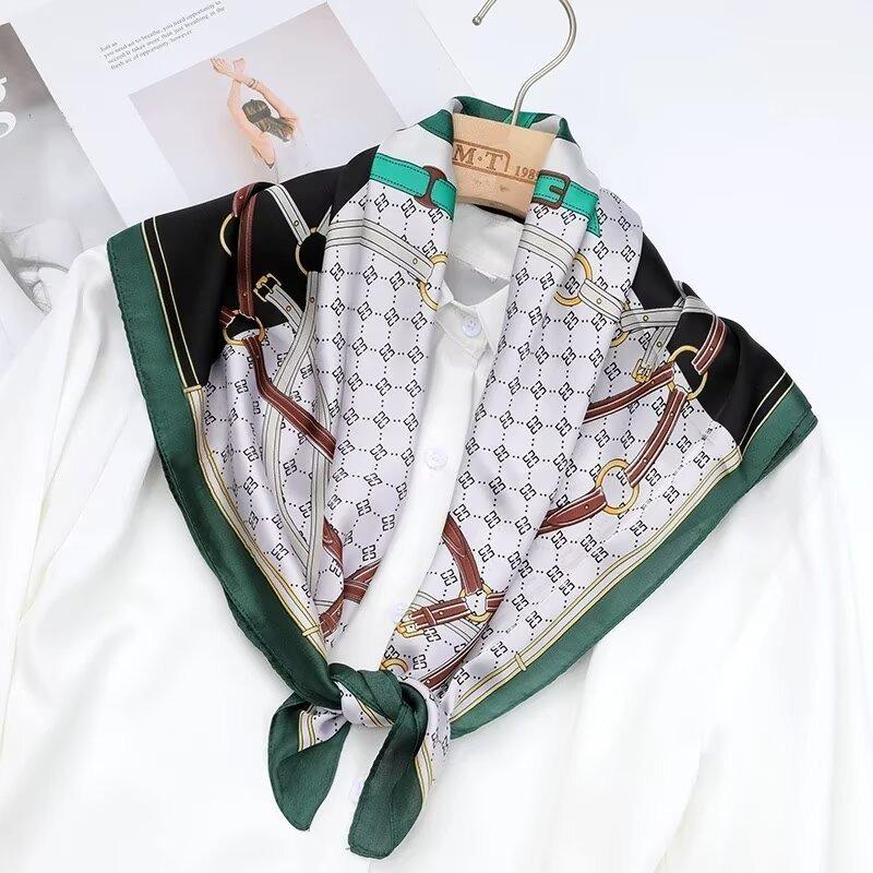 70 silk scarf square scarf high sense fashion versatile professional simulation silk small scarf versatile printed women's silk scarf