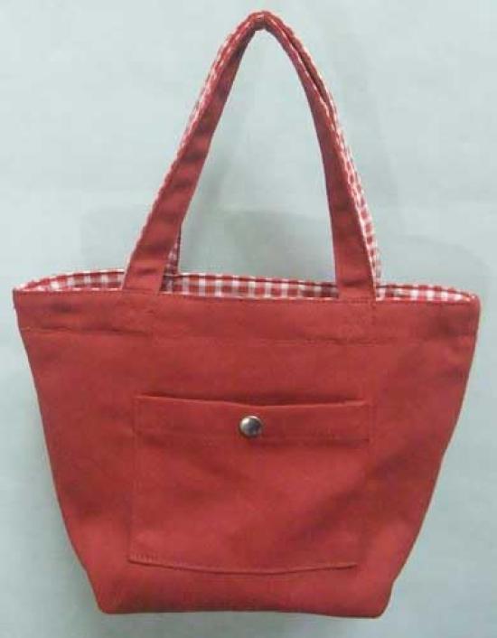 Ado Mizumori Reversible Lunch Tote Gingham Red