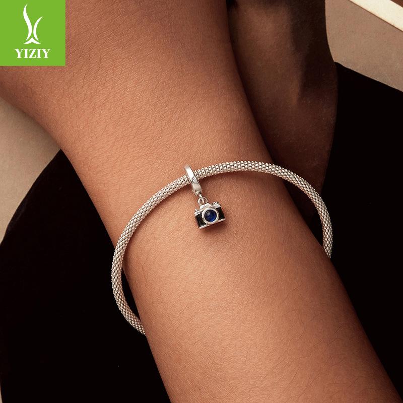 Button Head Can Be Opened And Closed - Camera Pendant Beaded Diy Bracelet Accessories S925 Sterling Silver Jewelry Accessories