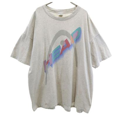 Head 90s Made In USA Old Short Sleeve T-shirt 2X Gray Single Stitch Men's Used