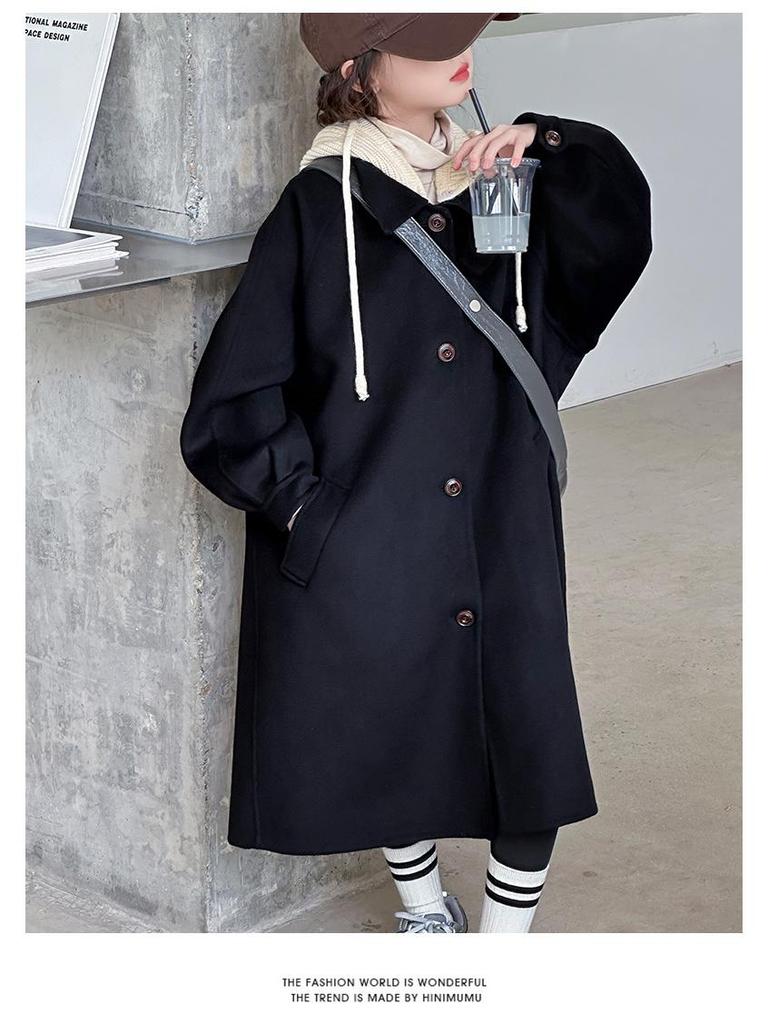 Mädchen 2025 Modischer Wollmantel - Verdickter Langer Stil für Herbst & Winter