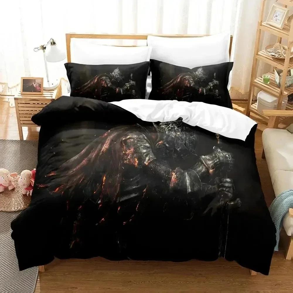 Luxury New 3D Print Game Dark Souls Bedding Set Duvet Cover Bed Set Quilt Cover Pillowcase king Queen Boys Adult Bedding Set