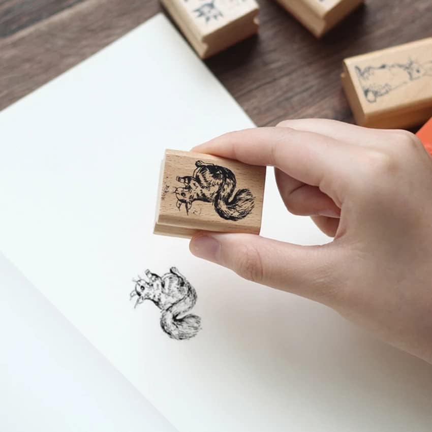 Tvoip 6 шт. Стильные Винтажные Милые Животные Растения Деревянные Резиновые Штампы Скрапбукинг Живопись Карты Олень Панда Кролик Цветок Декор Поделки Своими Руками