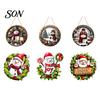 Farmhouse Style Festive Signs Wooden Christmas Hanging Pendant, Snowman/Santa Claus/Gnome Ornament with Indoor Outdoor Xmas Decor Hemp Rope