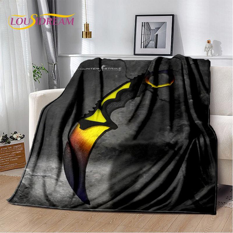 CS,knife,Swiss Knife Sword Games Soft Plush Blanket,Flannel Blanket Throw Blanket for Living Room Bedroom Bed Sofa Picnic Cover