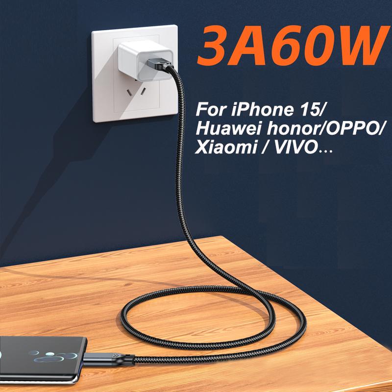 USB3.2 Typ A auf USB C Gen2 10Gbps Kabel Datenübertragung SSD Festplatte NVMe Kabel 3A 60W Schnellladung für iPhone 15 16 Samsung
