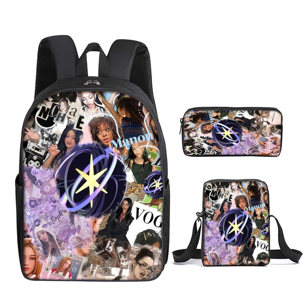 Fashion Novelty Kpop Katseye 3D Print 3pcs/Set pupil School Bags Laptop Daypack Backpack Inclined shoulder bag Pencil Case