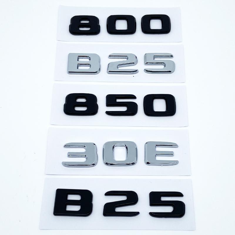 CUFNM1 Black Silve Letters B25 30E 900 850 800 700 ABS Emblem for Mercedes Benz Brabus E W212 W213 Car Trunk Badge Logo Sticker