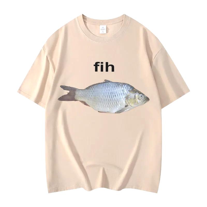 

Fih Fish Funny Meme T Shirt Fashion Short Sleeve T-shirts Women Clothing Summer T-shirt Streetwear Tops Women Clothing S