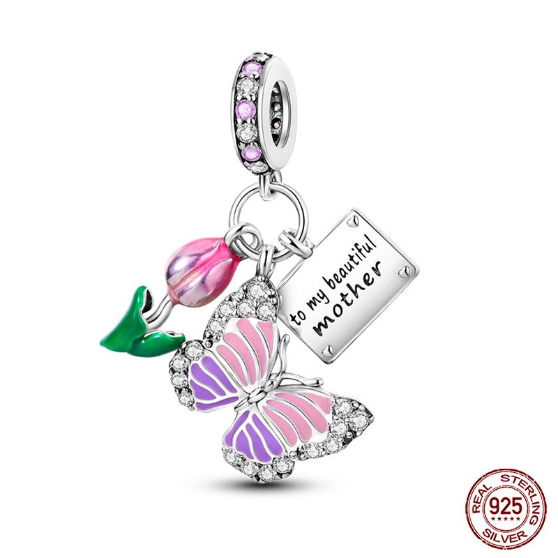 100% Copper Exquisite Cubic Zircon Butterfly Bee Ladybug Charms Bead Fit Qikaola Original Bracelet Fine Diy Jewelry