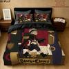 Black Clover Pattern Bedding Quilt Set Quilt Cover Pillowcase Home Birthday Gift(1 * duvet cover + 2 * pillowcase, without core)