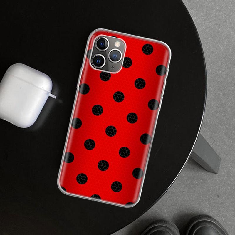 Insect Seven-Star ladybug Phone Case Cover for iPhone 11 12 13 Mini 14 15 Plus 16 Pro Max 17 Air 7 8 + SE Art Customized Fundas