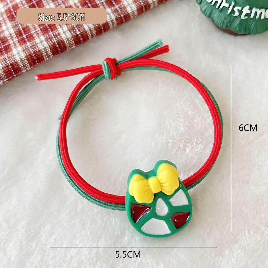 Festive Reindeer & Santa Hair Tie: Christmas Ponytail Rubber Band