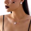 Cute Halloween Ghost Drop Earrings for Women Funny Little Monster Earrings Necklace Jewelry Set Party Accessories Gift