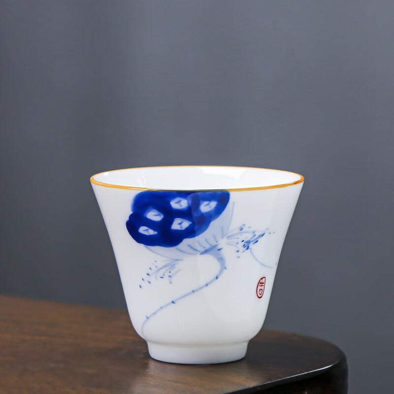 Shangqi Blue Lotus Ceramic Kung Fu Teacups