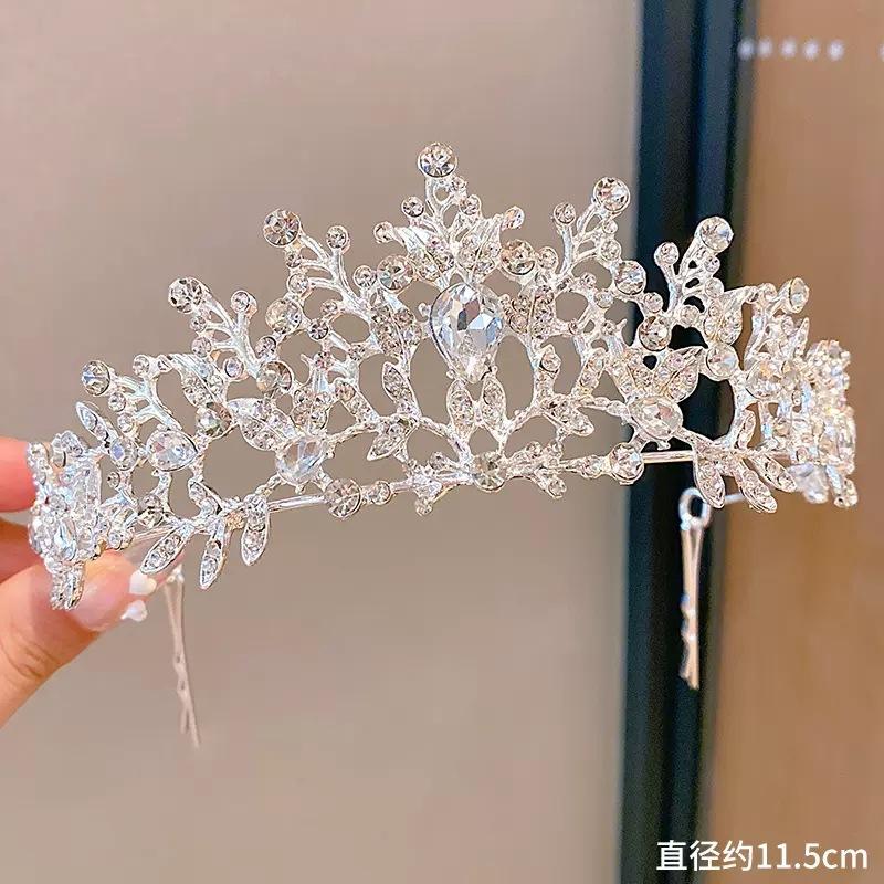 Children'S Crown Girl Crystal Crown Headgear Korean Fairy Princess Style Temperament Dress Accessories Crown Hair Accessories