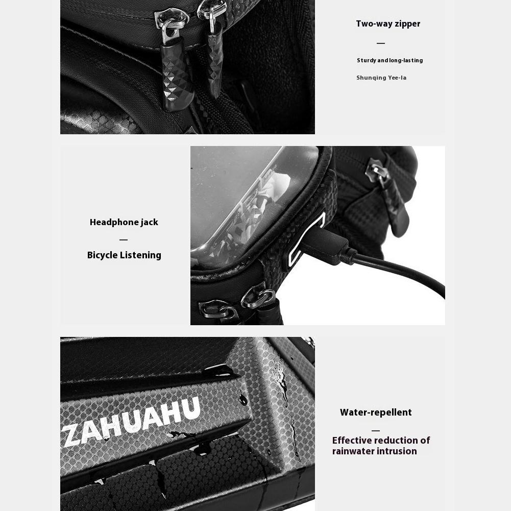 Bike Front Frame Bag Bike Storage Bag Waterproof Bike Phone Holder Bag Touch-Screen Cycling Pouch Detachable for Outdoor Cycling