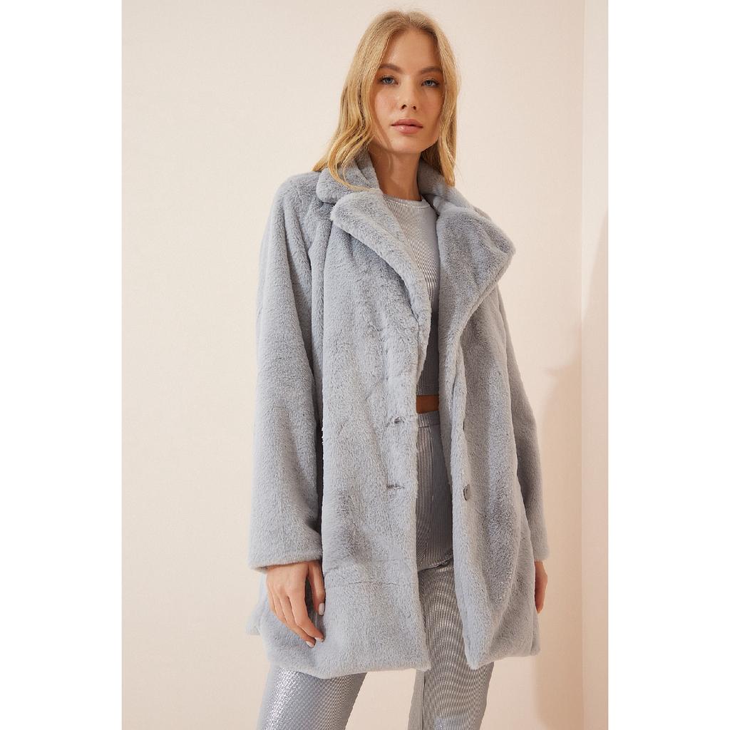 Knochen-Kunstpelzmantel für Damen Rv00072