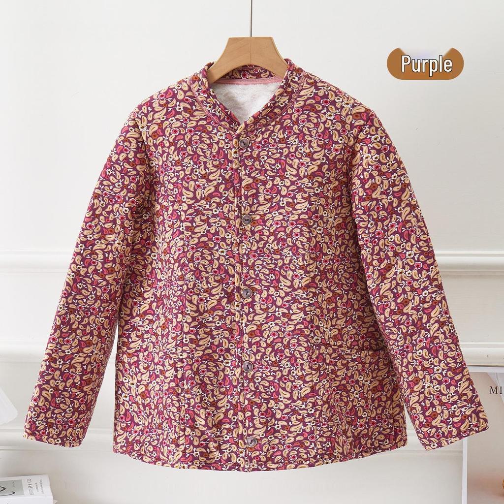 Grandma's Lightweight Winter Cotton Jacket - Warm, Short, Padded Coat for Mom