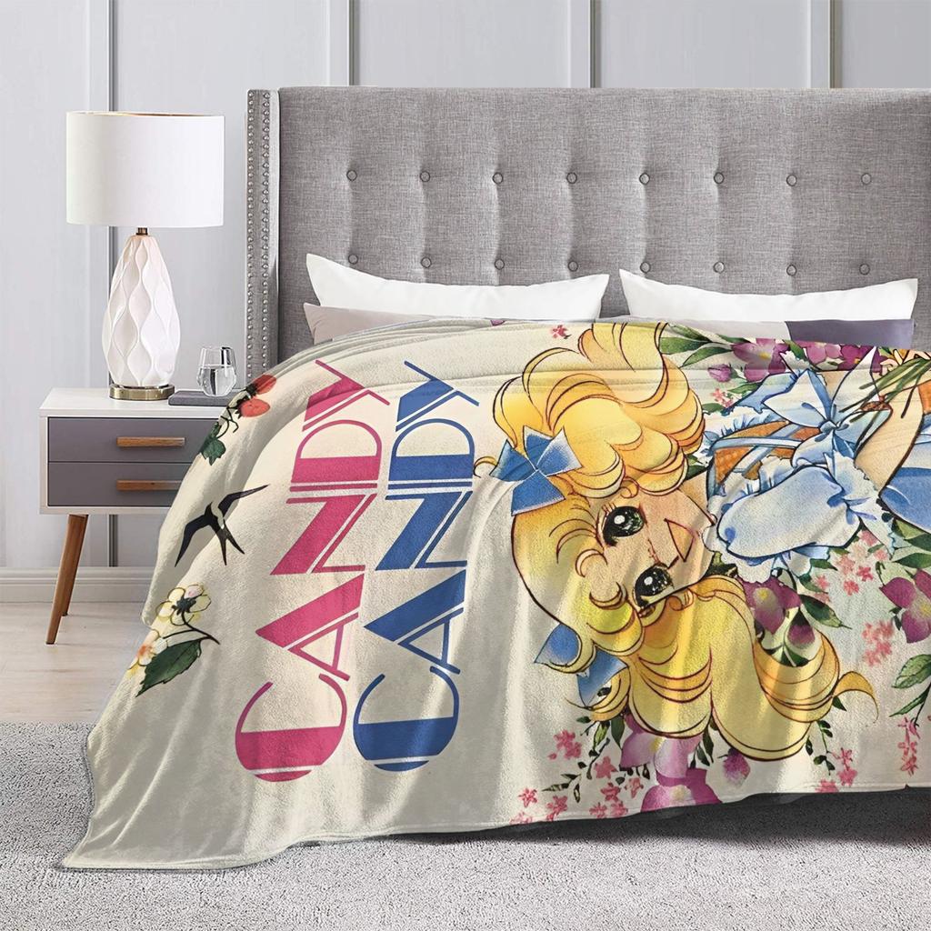 Cartoon Candy Candy Anime Blanket  Plush Funny Warm Throw Blanket for Bed Sofa Summer