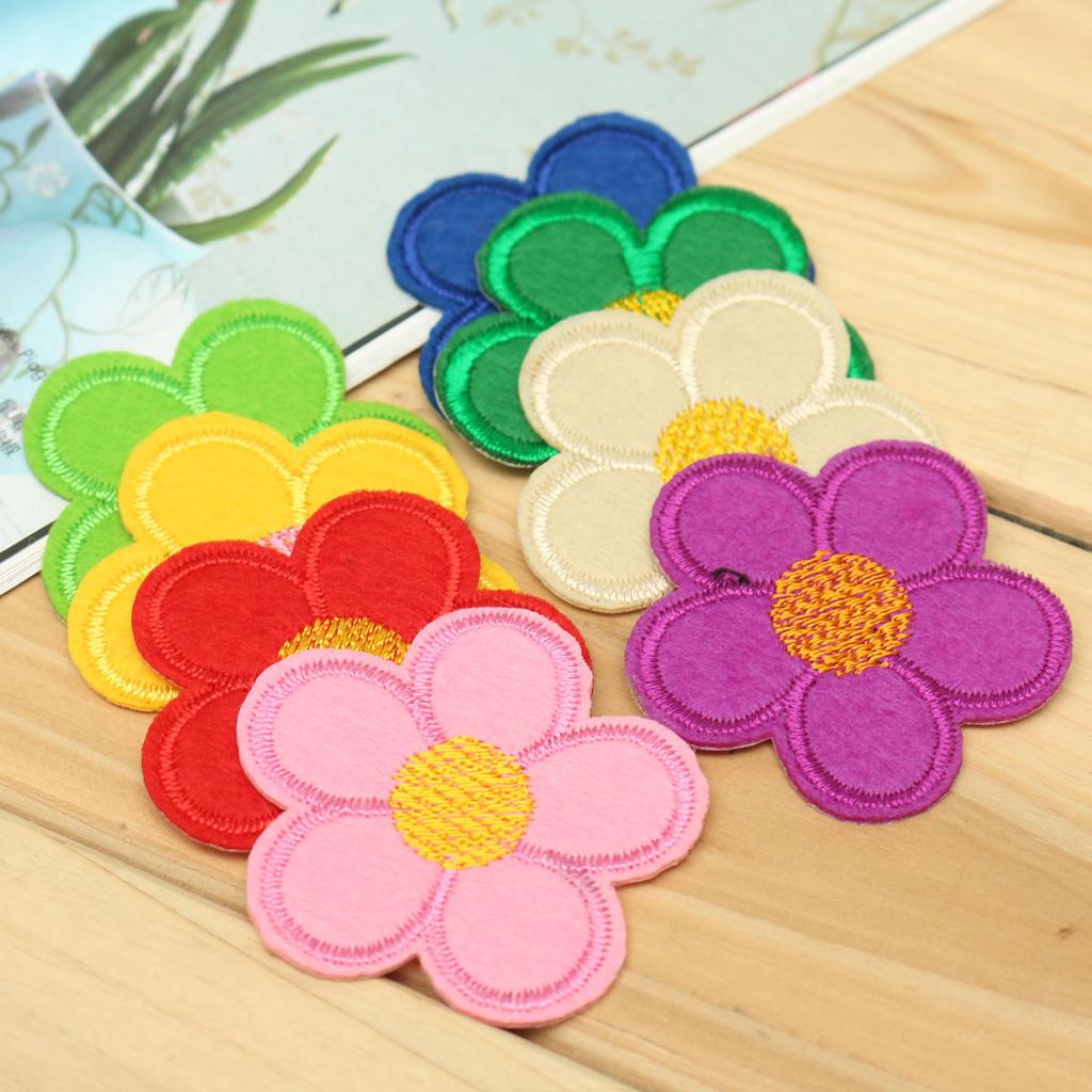 Plum Flower Embroidery DIY Fabric Sticker Patch Clothes Bags Ornament