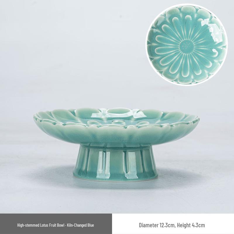Kiln-Changed Lotus Ceramic Dessert Plate
