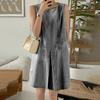 ZANZEA Women Casual Round Neck Grid Print Sleeveless Dress