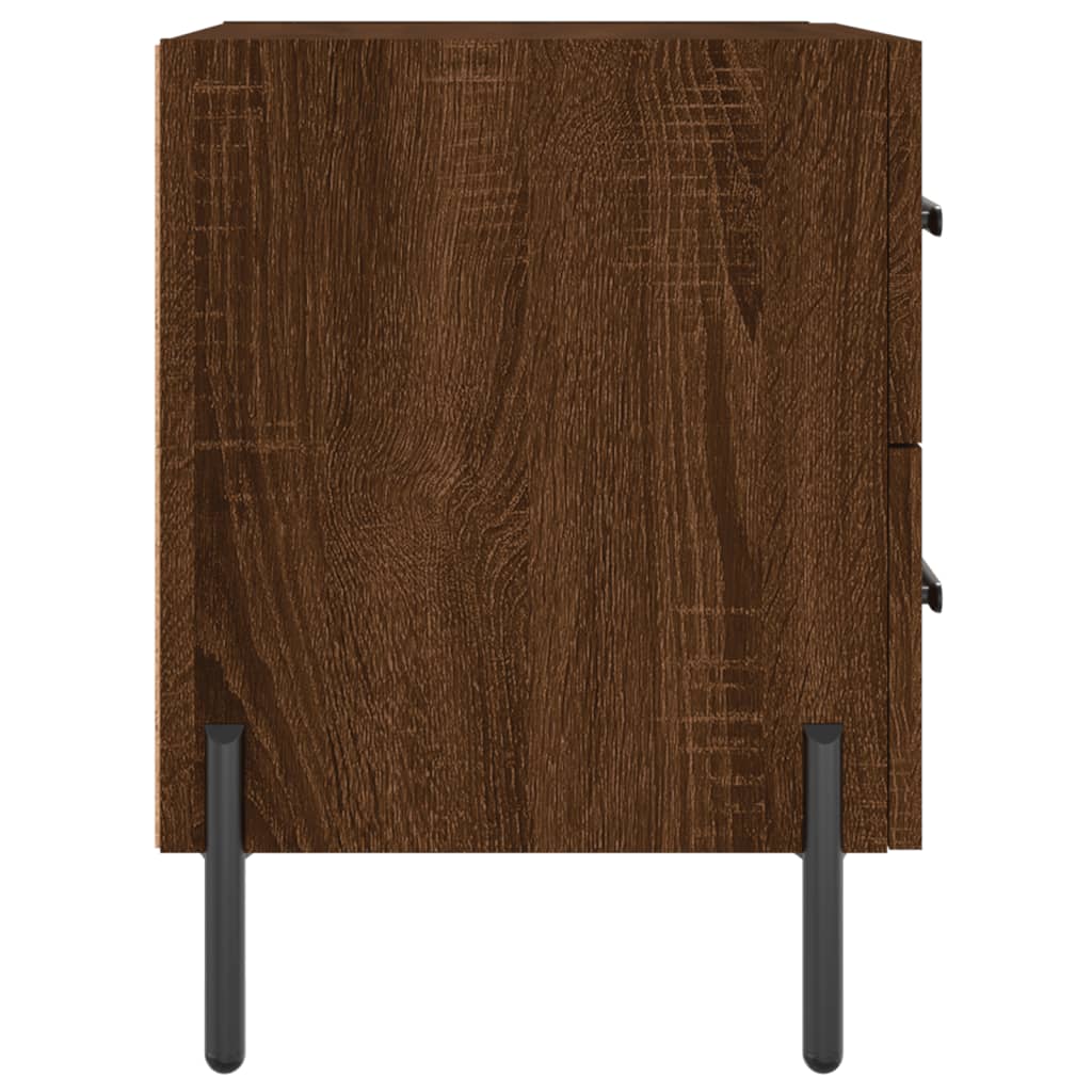 Nightstands 2 Pcs Brown Oak Effect 40 X 35 X 47.5 Cm Engineered Wood