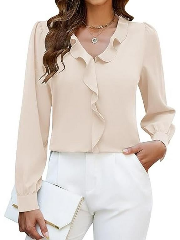 2026 Fall/Winter European & American Style Pure Color Lace Loose Shirt for Women Large белый