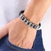 Punk Men Biker Chain Bracelet Genuine Leather Stainless Steel Magnetic Buckle Gift for Men Pulseras