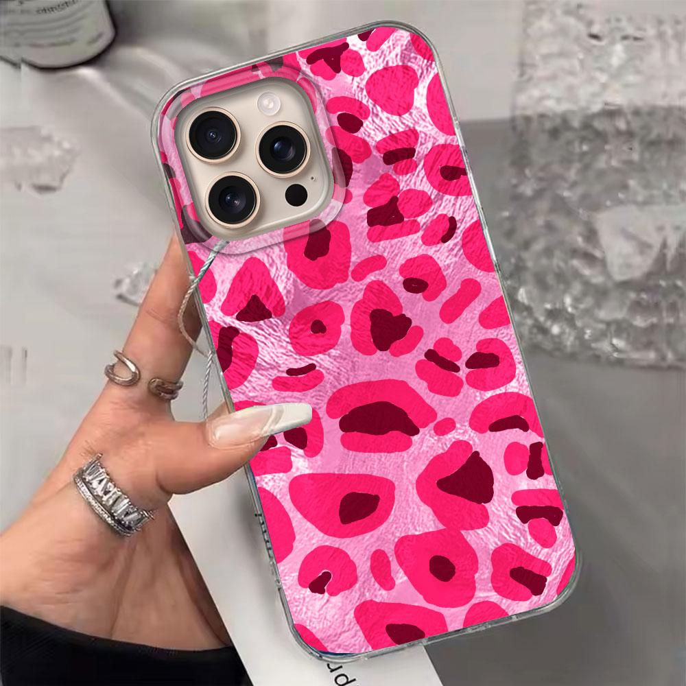 Retro Gradient purple Leopard Girls Phone Case for iphone 16 15 14 7 8 Plus 13 11 12 Pro Max X XS XR SE 2022 2020 16e Back Cover