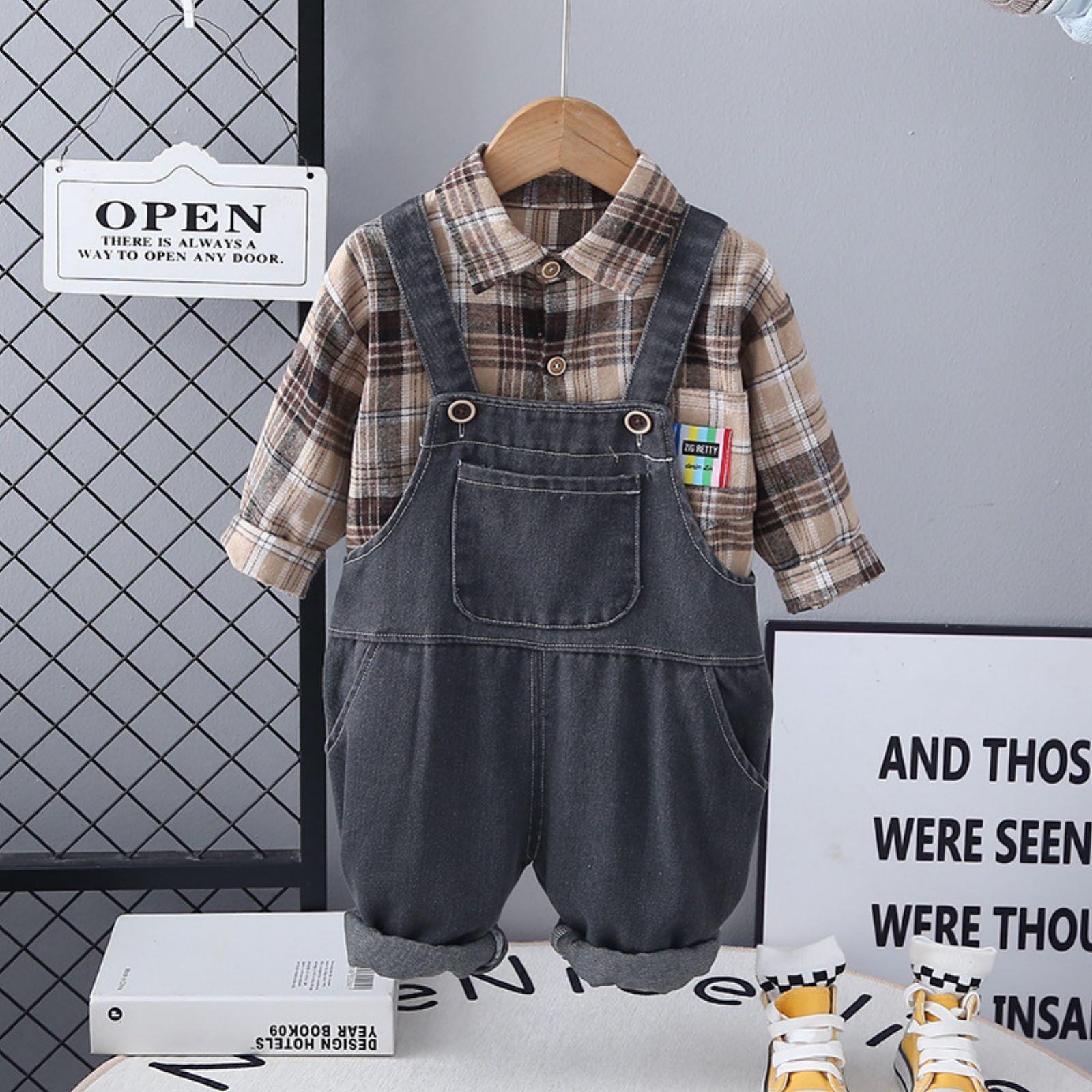 

Детский повседневный комплект с длинным рукавом, удобные наряды для повседневной носки 90 кофейный