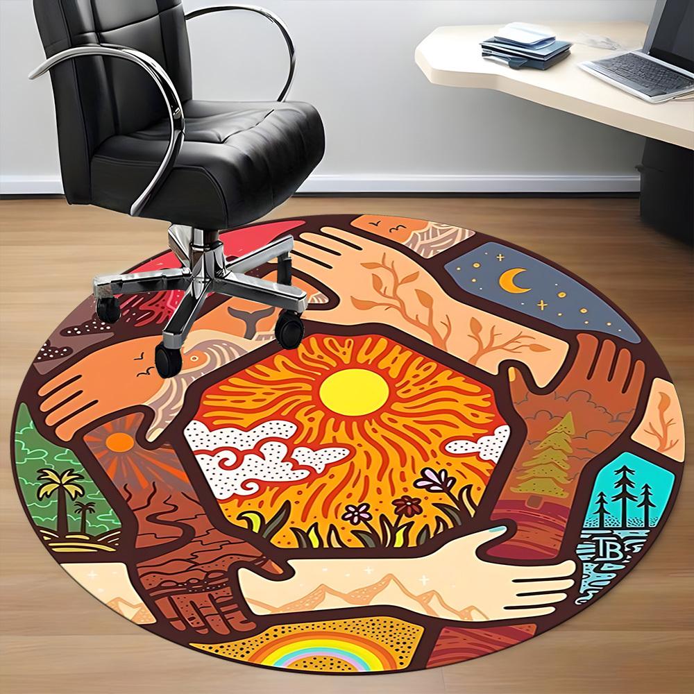 1pc Eco-Friendly Chair Carpet for Office Non-Slip, Machine Washable Rug for Office, Room - Holiday Decor, Machine Made yy251016140 80cm by 80cm